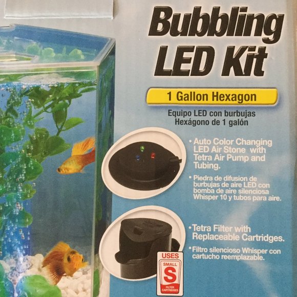 Tetra Accents New Tetra Bubbling Led Aquarium Kit Gallon Hexagon